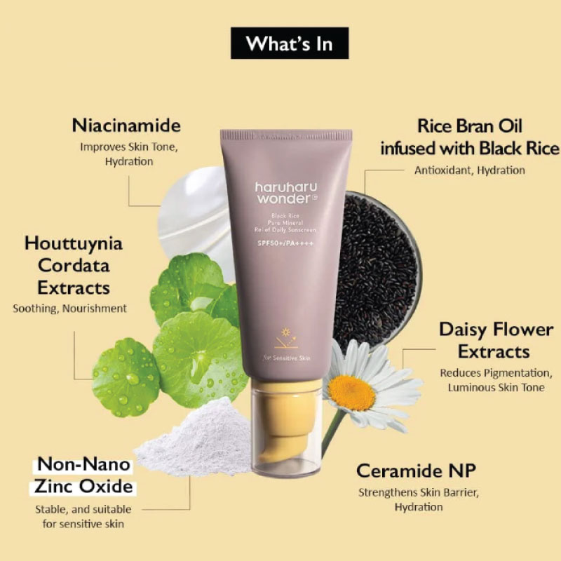 Haruharu Wonder Black Rice Pure Mineral Relief Daily Sunscreen 50ml 3 Fashion Skincare BD