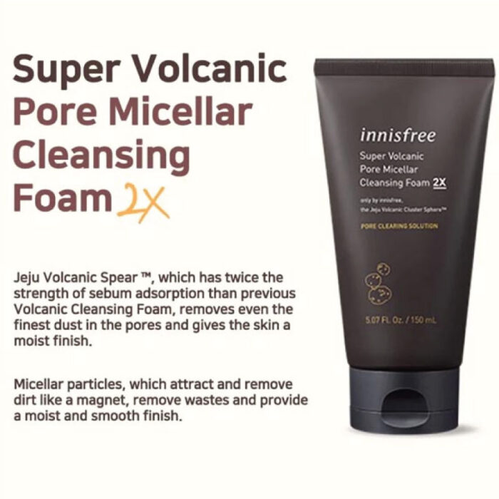 Innisfree Super Volcanic Pore Micellar Cleansing Foam 2X 150g 2 Fashion Skincare BD