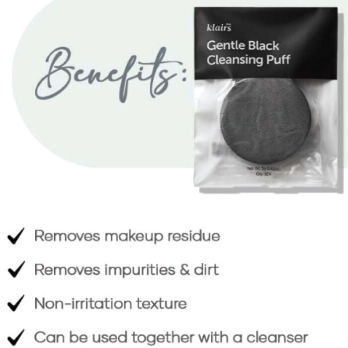 KLAIRS Gentle Black Cleansing Puff 5g 1 Fashion Skincare BD