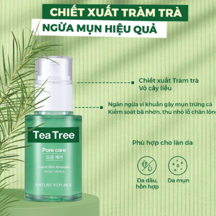 NATURE REPUBLIC GOOD SKIN TEA TREE AMPOULE – 30ML 2 Fashion Skincare BD