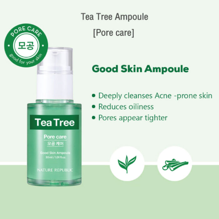 NATURE REPUBLIC GOOD SKIN TEA TREE AMPOULE – 30ML 3 Fashion Skincare BD