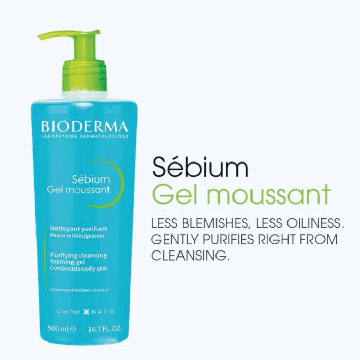 Bioderma Sebium Gel Moussant Purifying Cleansing Foaming Gel 500ml 1 Fashion Skincare BD