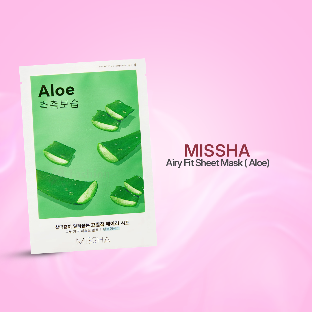 Missha-Airy-Fit-Sheet-Mask-(-Aloe) Missha Airy Fit Sheet Mask ( Aloe) - Image 1
