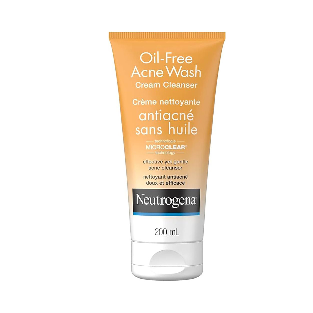 wirghb Neutrogena Acne Face Wash, Oil Free Cream Facial Cleanser 200ml - Image 1